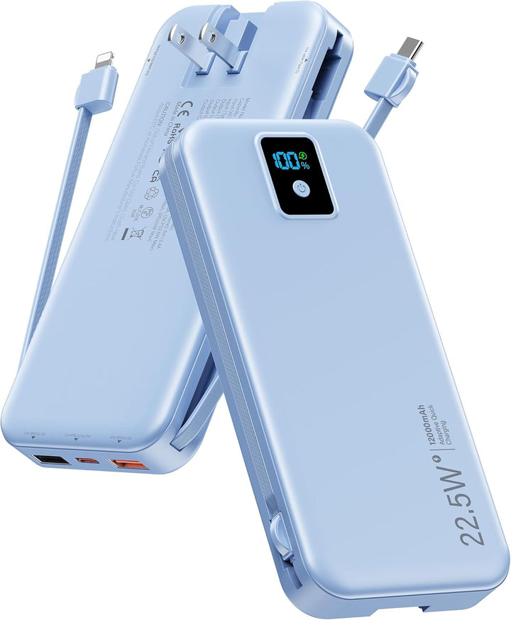 Cargador portátil, banco de energía de 12000 mAh y 22.5 W con carga...