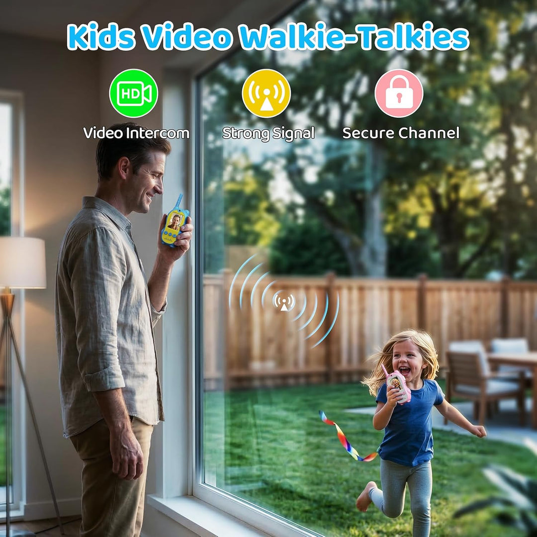 Walkie Talkies de video para niños, paquete de 2 radios recargables...