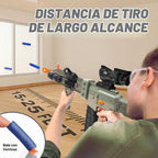 Pistolas de juguete realistas de rifle de francotirador para balas Nerf, juego de juguetes de espuma eléctrica con alcance, 120 dardos suaves y 3 revistas, pistola de juguete semiautomática para niños de 8 a 12 años