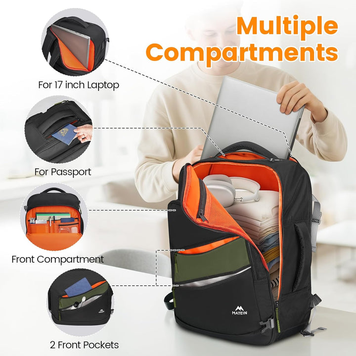 MATEIN Mochila de transporte para viajes con organizador tecnológic...