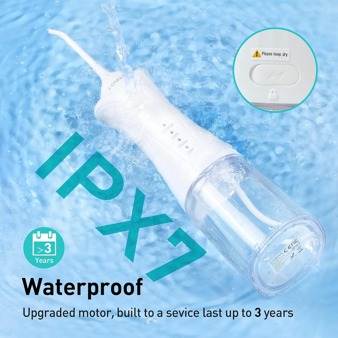 COSLUS Irrigador dental inalámbrico para dientes: 4 modos, portátil...