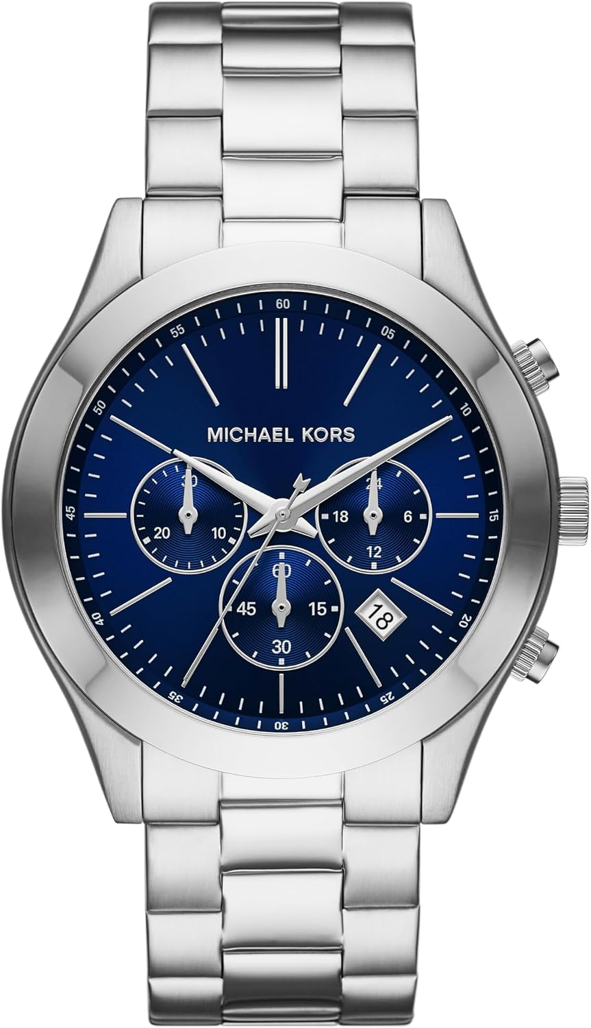 Michael Kors MK9122 - Slim Runway Reloj de Acero Inoxidable Dorado Beige con Tres Manecillas