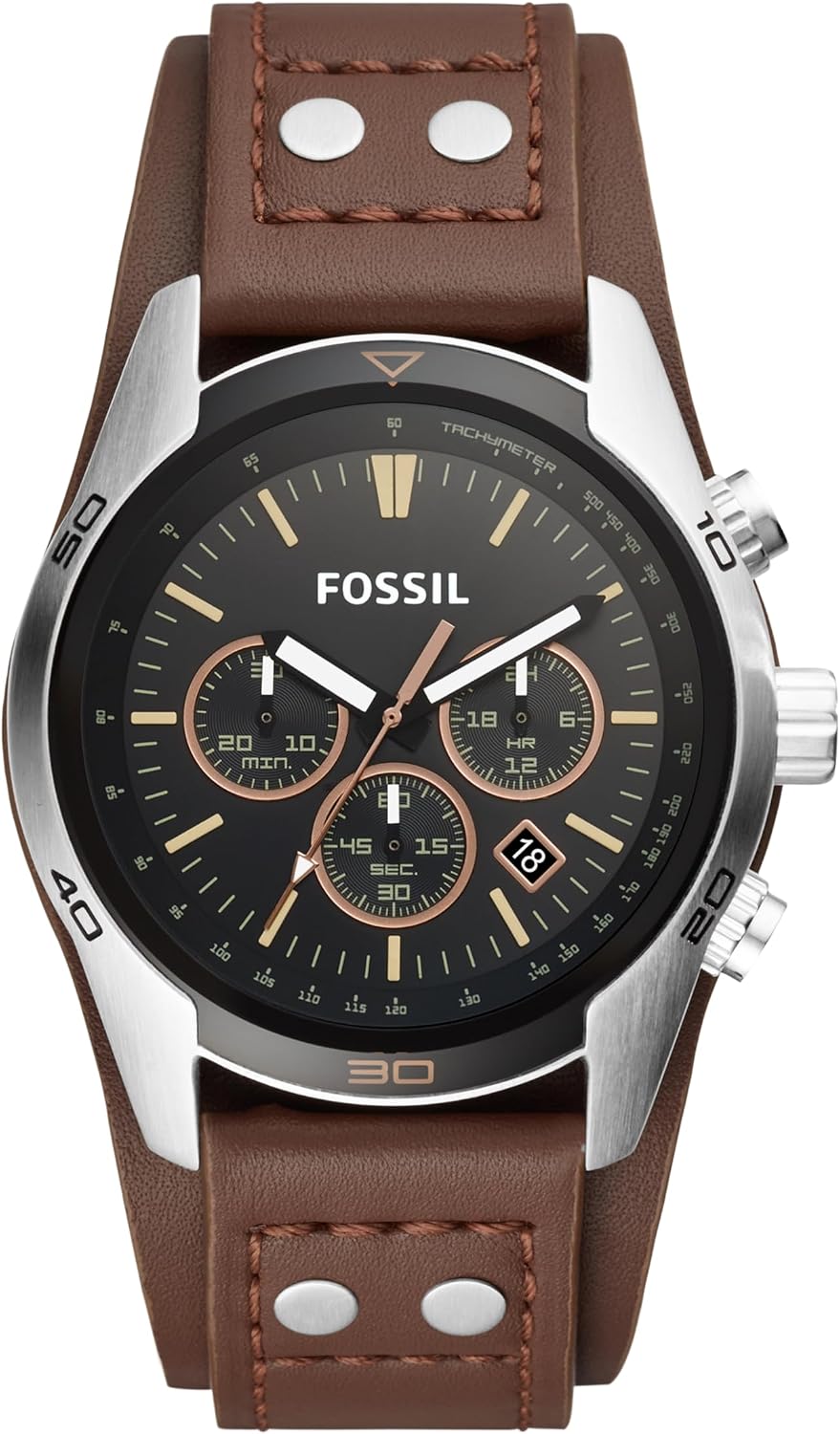 Reloj cronógrafo de cuarzo Fossil Coachman en cuero para hombre