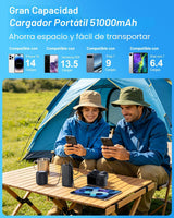 Eliegntist Cargador portátil de 51000 mAh con cables USB-C y Lightn...