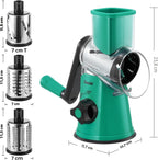 Geedel - Rallador rotativo de queso con manivela, trituradora de queso, cortador de verduras