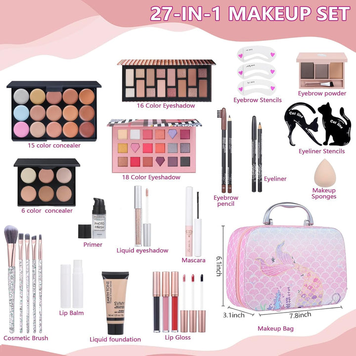Kit de maquillaje para niñas, juego de maquillaje para adolescentes...