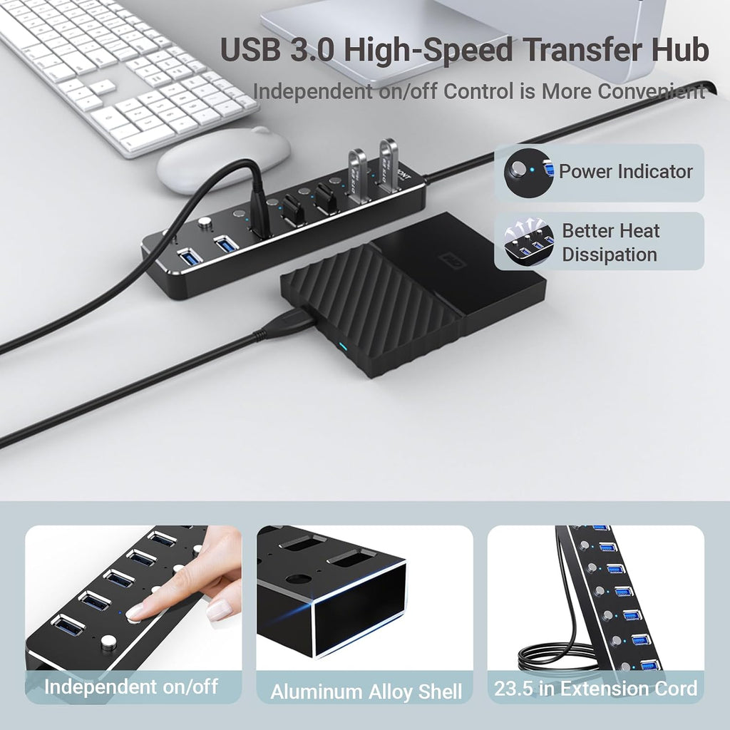 PLERAVOX, hub USB 3.0 de 7 puertos