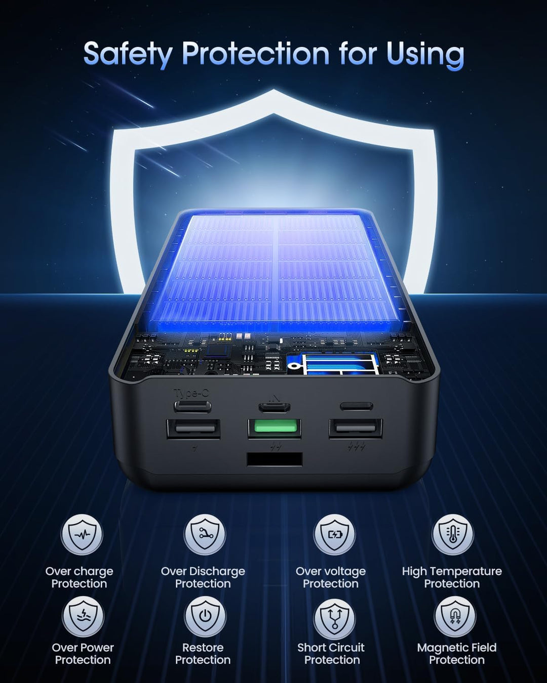 Cargador Portátil 60000mAh Banco de Energía - Carga Rápida 22.5W Pa...