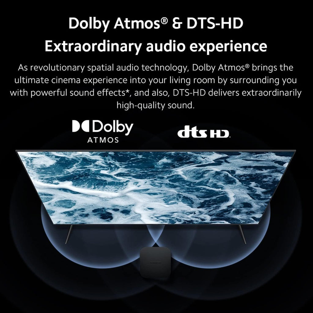 Xiaomi Android Google TV Box S 3ª generación, 4K UHD TV Box Dolby Vision Atmos y DTS:X, 2 GB + 32 GB de almacenamiento WiFi 6 HDMI 2.1 360° Bluetooth Control remoto de voz para televisión, Internet Smartphones Streaming