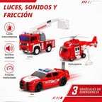 CocoPuff - Juego de juguetes de rescate de incendios 1:20, 3 vehículos de