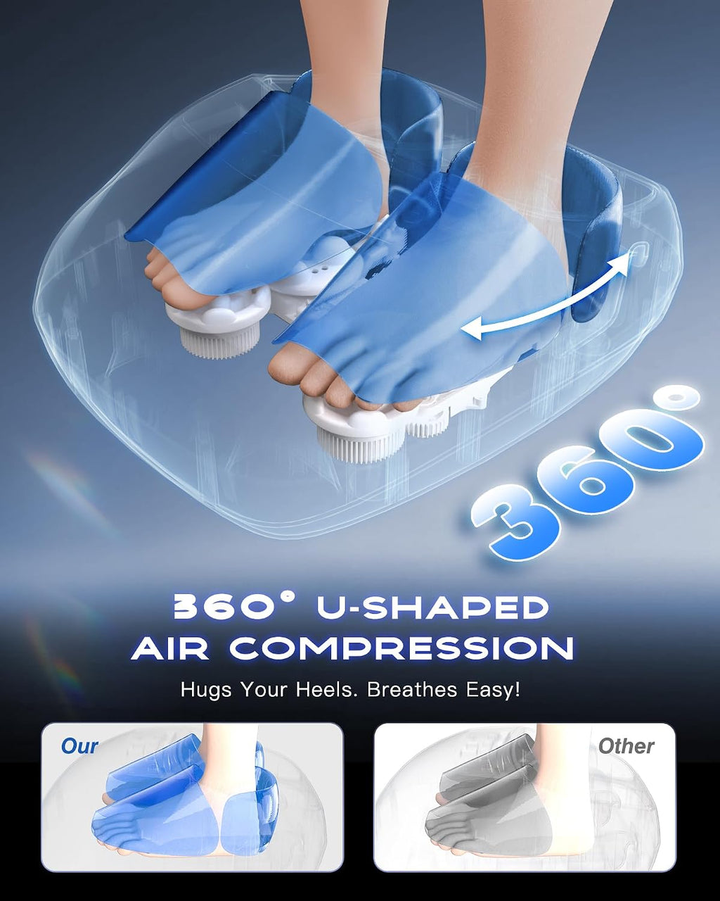 Masajeador de pies con calor para neuropatía y alivio de la