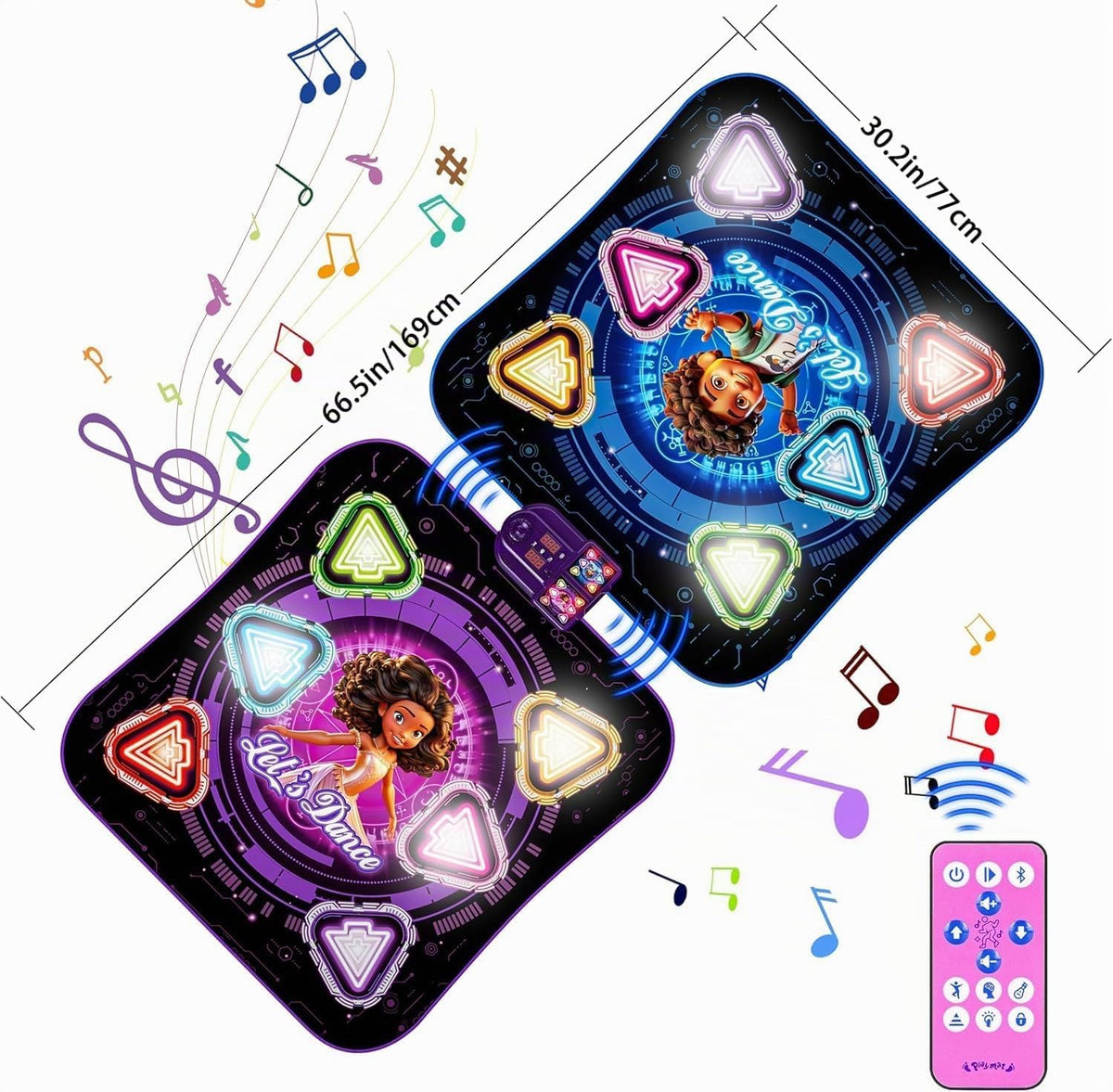 Tapete de baile, recargable con luces, alfombra de baile para 2 jugadores en oposición, juguetes para niños