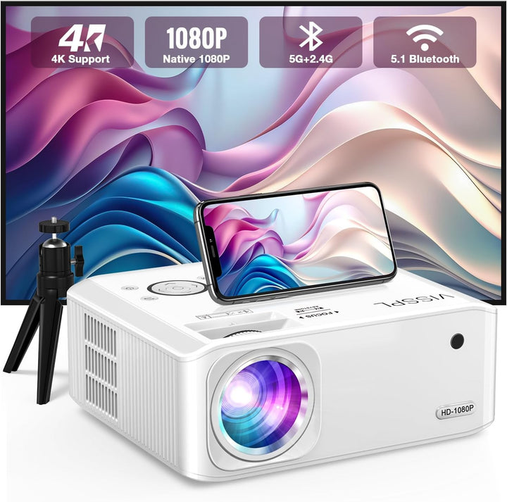 Mini proyector de 15000L, proyector de video VISSPL 4K, proyector p...