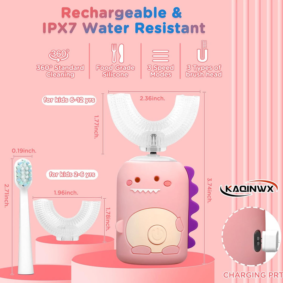 KAQINWX Cepillo de dientes eléctrico en forma de U para niños de 2...