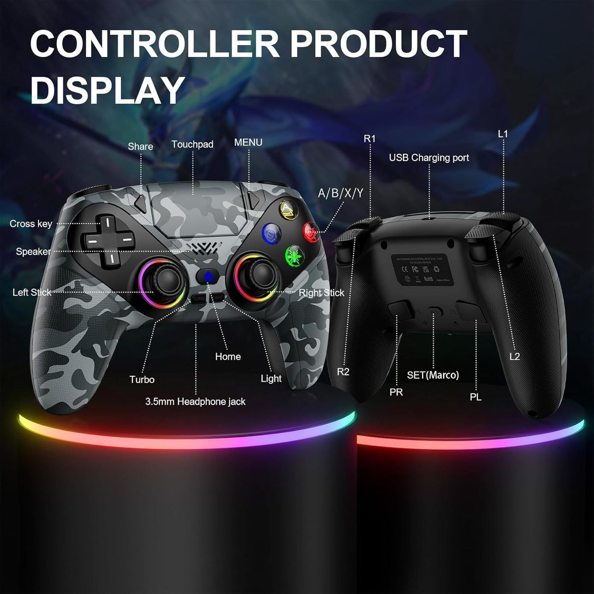 Nonbliep for PS5 Controller, Wireless Controller for PlayStation 5,...