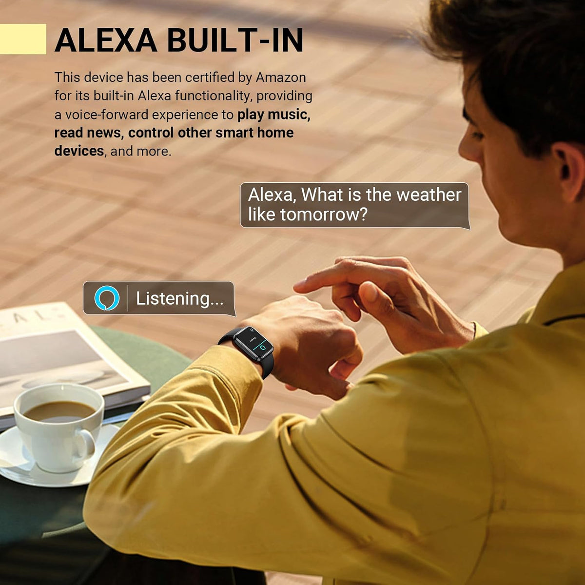 Reloj inteligente para mujeres/hombres, compatible con Android y iPhone, reloj de seguimiento de actividad física de 1.8 pulgadas con Alexa, alertas de llamadas y notificaciones, monitor de frecuencia