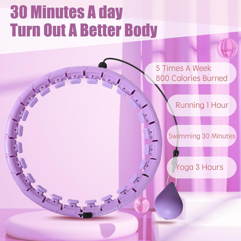OurStarry - Aro de Ejercicio con Peso de 34 Nudos de Tamaño Grande, Anillo Inteligente de Cintura para Pérdida de Peso en Adultos