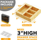 SpaceAid Organizador de almacenamiento de bolsas para cajón de cocina, Organizador de bambú, Compatible con galón, cuarto de galón, sándwiches y aperitivos, para bolsas de distintos tamaños (4