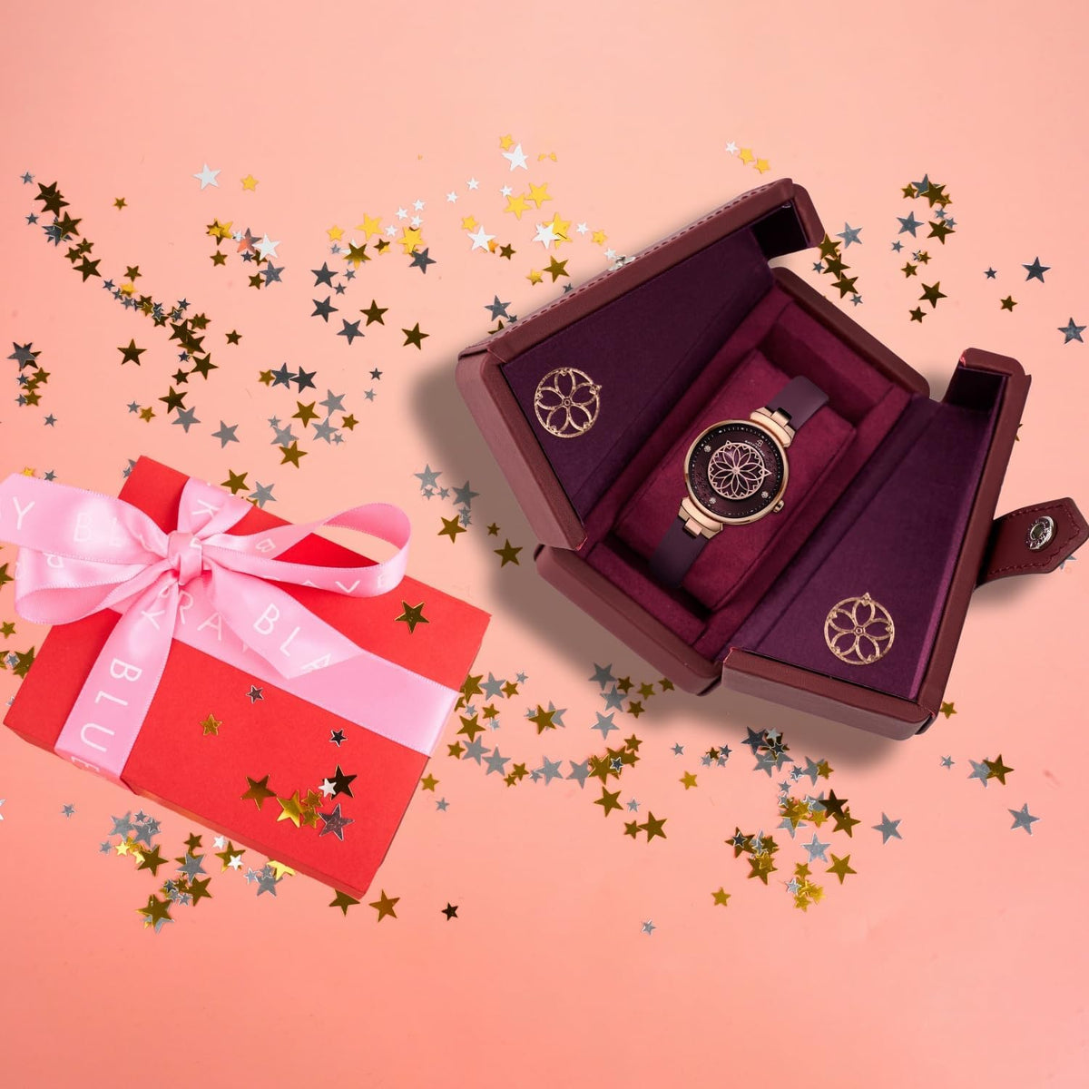 Relojes de Mujer Flor de Cerezo Reloj de Mujer Esfera de Madreperla Reloj de Dama con Correa de Cuero Forma de Pétalo Sakura Relojes de Flor de Cerezo para Mujeres Cristal de Zafiro para Durabilidad y
