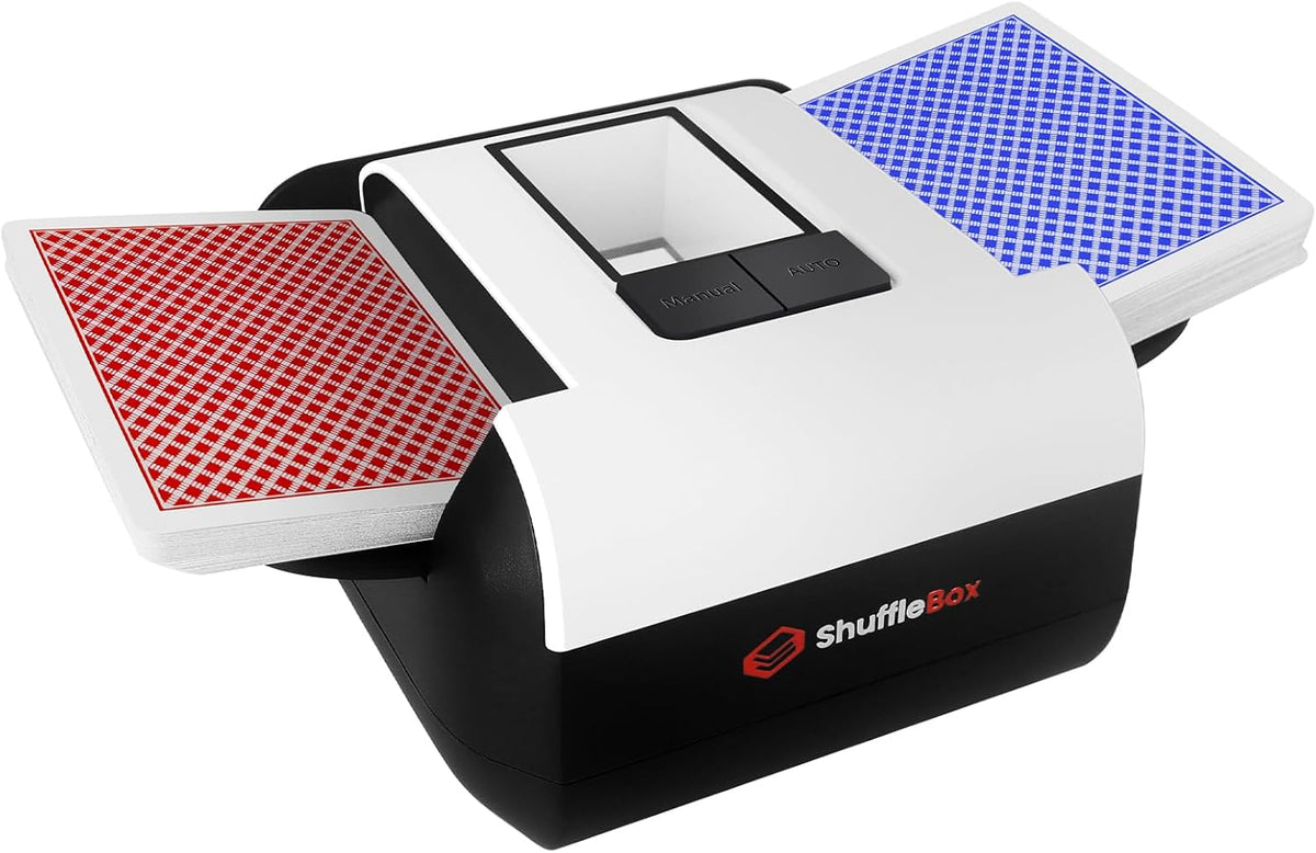 ShuffleBox Barajador automático de tarjetas S1 con batería incorporada recargable de 2000 mAh, máquina barajadora ultra silenciosa de 2 cubiertas