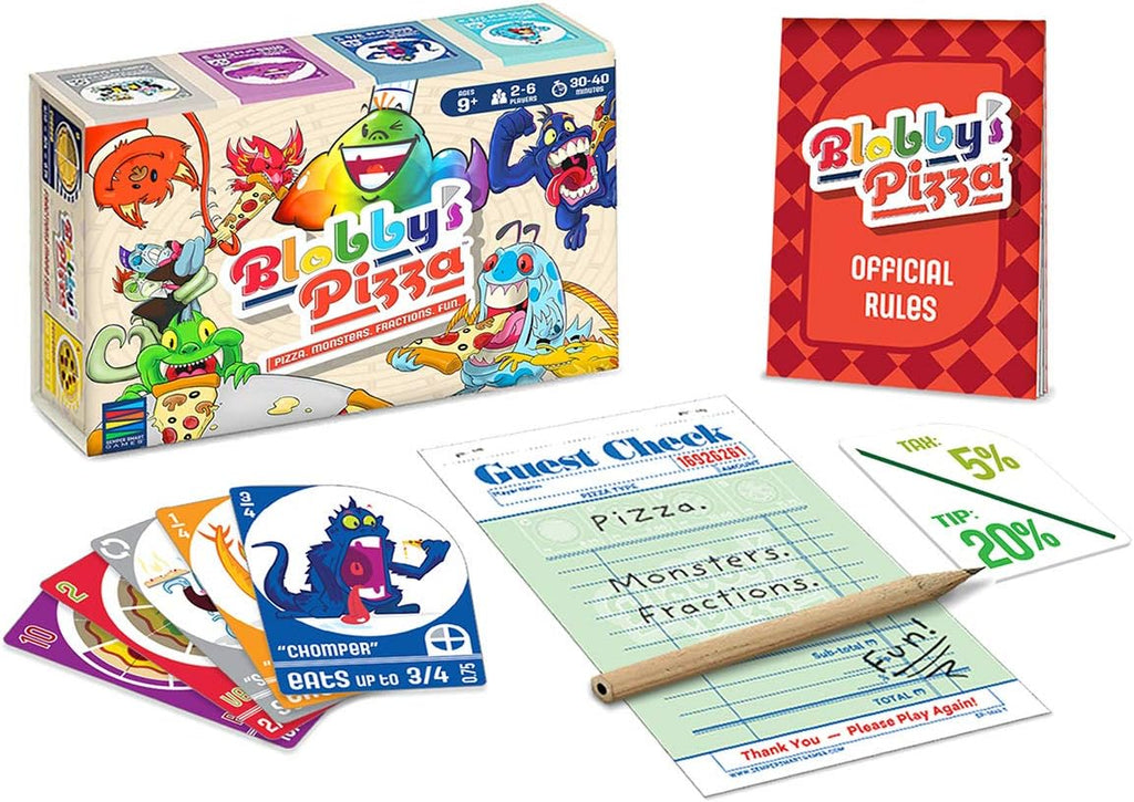 Semper Smart Games Blobby's Pizza Math Card Game: ¡Concurso de comer pizza estratégicamente loco entre lindos monstruos!