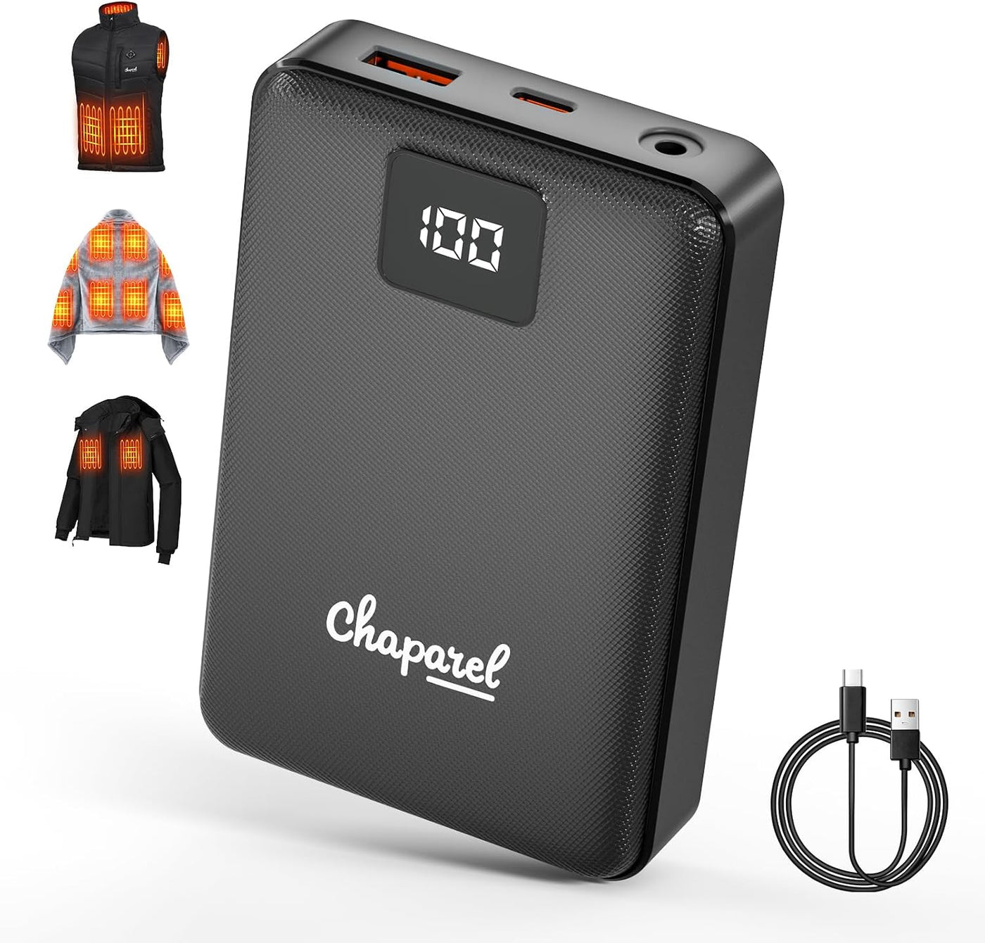 CHAPAREL Batería recargable 7.4V 14400mAh para chalecos calentados,...