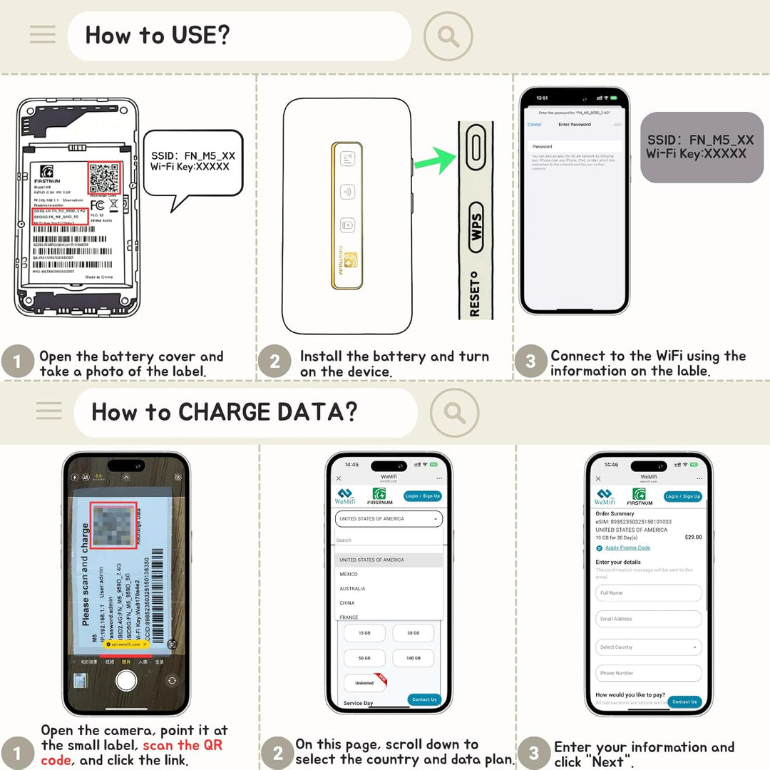 FIRSTNUM Hotspot móvil M5 punto de acceso WiFi portátil
