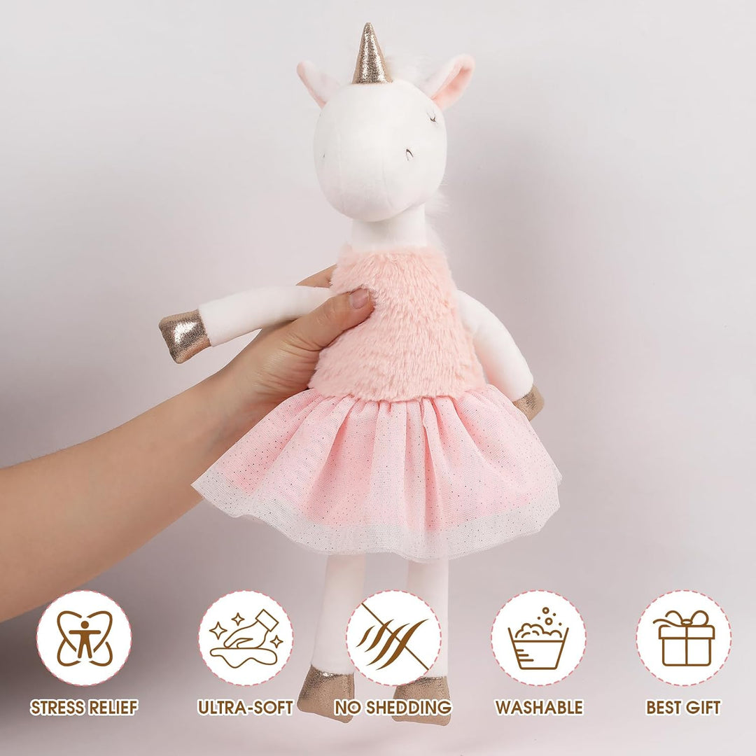 Mikkee Fluffie - Peluche de unicornio bailarina de 15 pulgadas, ani...