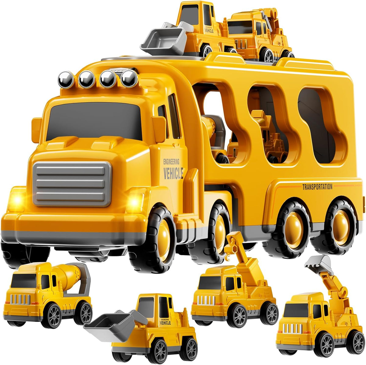 KIZONLY Camiones de construcción de juguetes para niños de 2, 3, 4,...