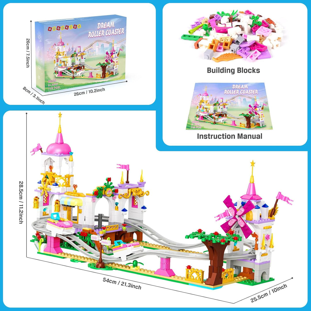 HOGOKIDS Juego de construcción de montaña rusa para niñas