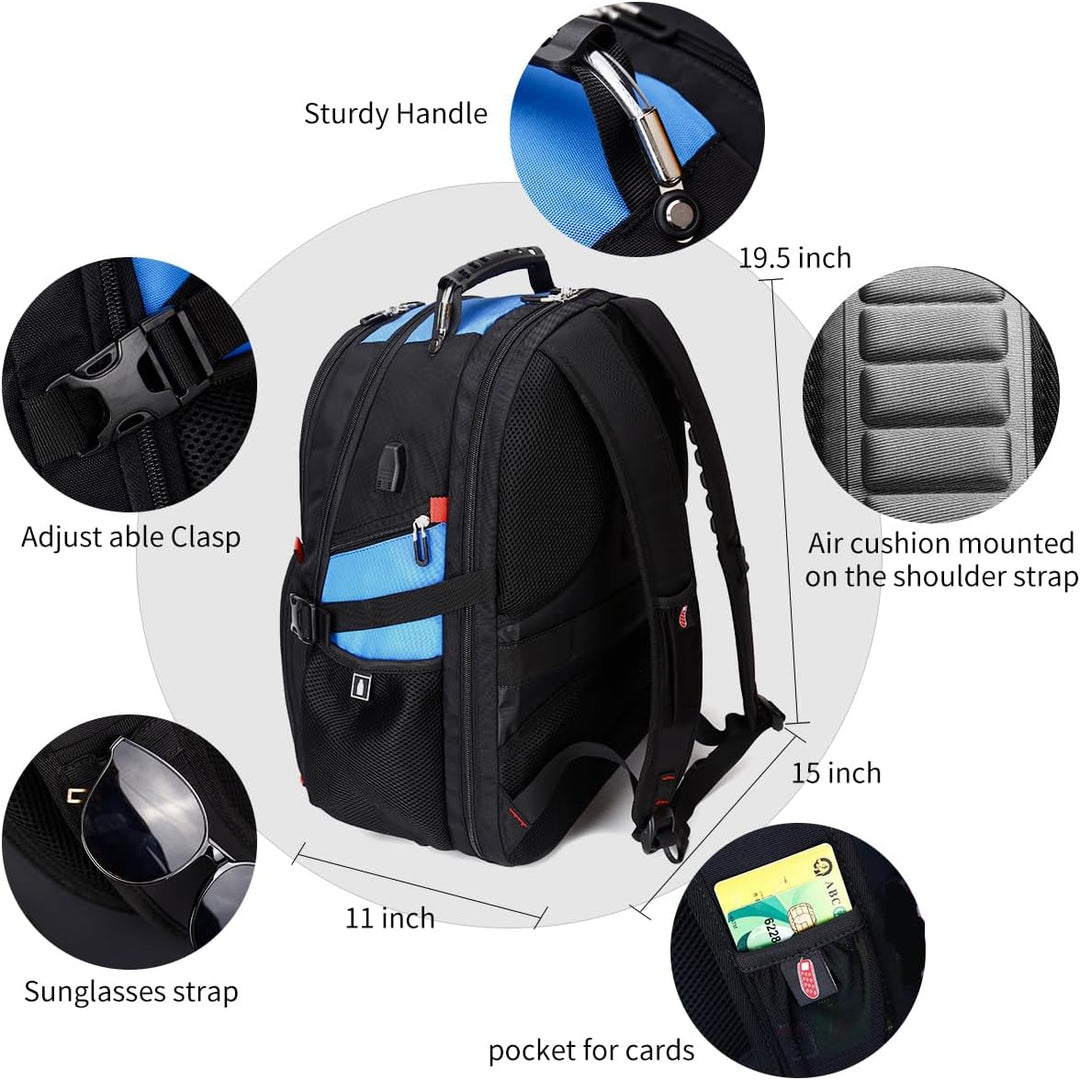 SHRRADOO Mochila de viaje extra grande para laptop de 50L con puert...