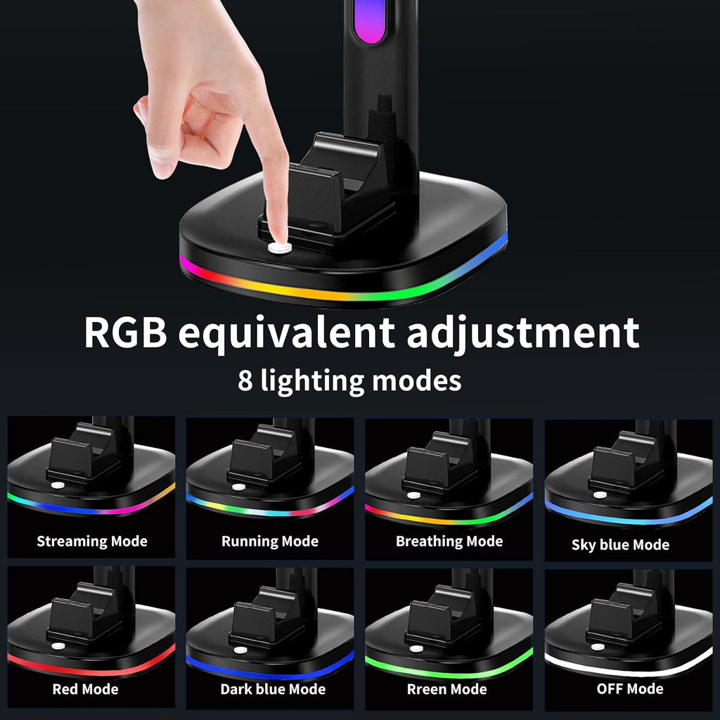 Xbox Headphone Stand con Controller Charger, RGB Xbox Controller carga Station Headset Stand para Xbox Series X/S/One/One X/One S carga, Equipped con 1 * 5180mWh Rechargeable Xbox Battery Pack