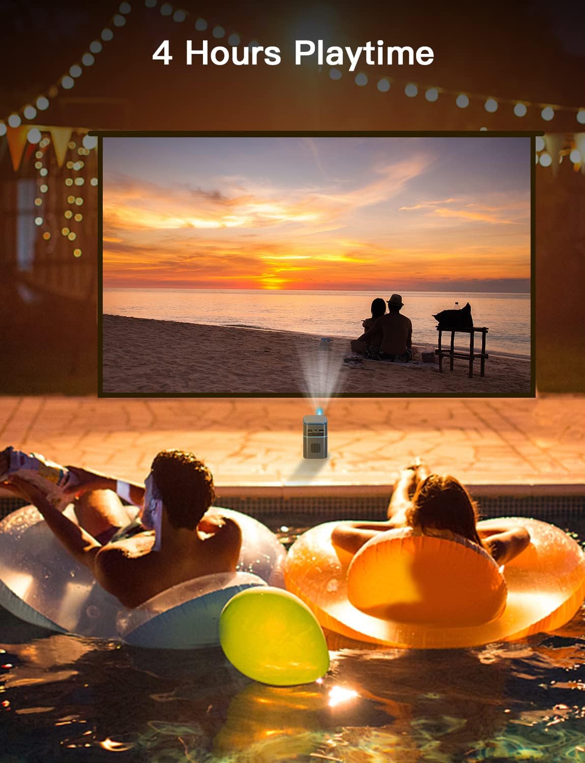 NexiGo Mini proyector portátil WiFi inteligente, compatible con 4K,...