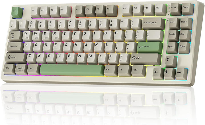 Kisnt Teclado mecánico inalámbrico KN85 para juegos, diseño del 75%...