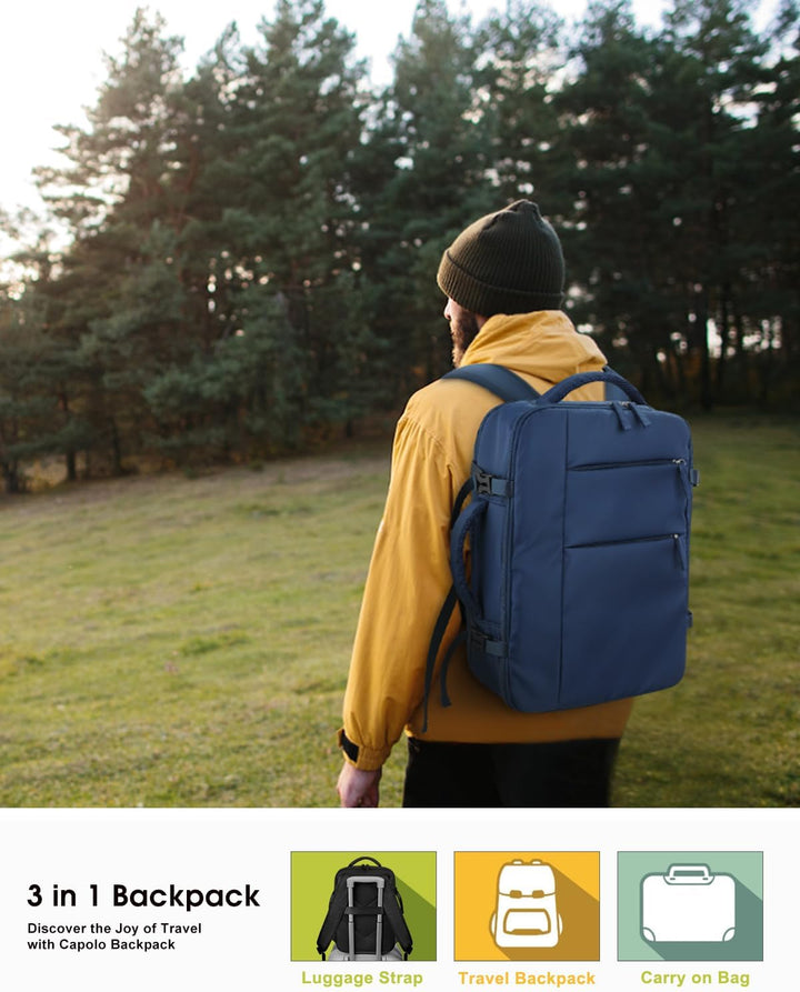 Mochila de viaje Capolo para mujeres y hombres, mochila impermeable...