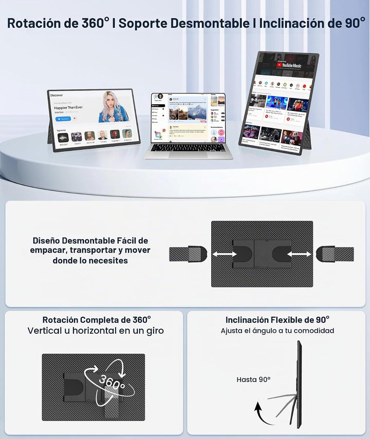 Rizpak - Extensor de pantalla para portátil de 16 pulgadas, monitor...