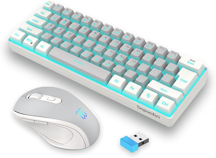 Snpurdiri Combo de teclado y mouse inalámbricos para juegos de 2.4G...