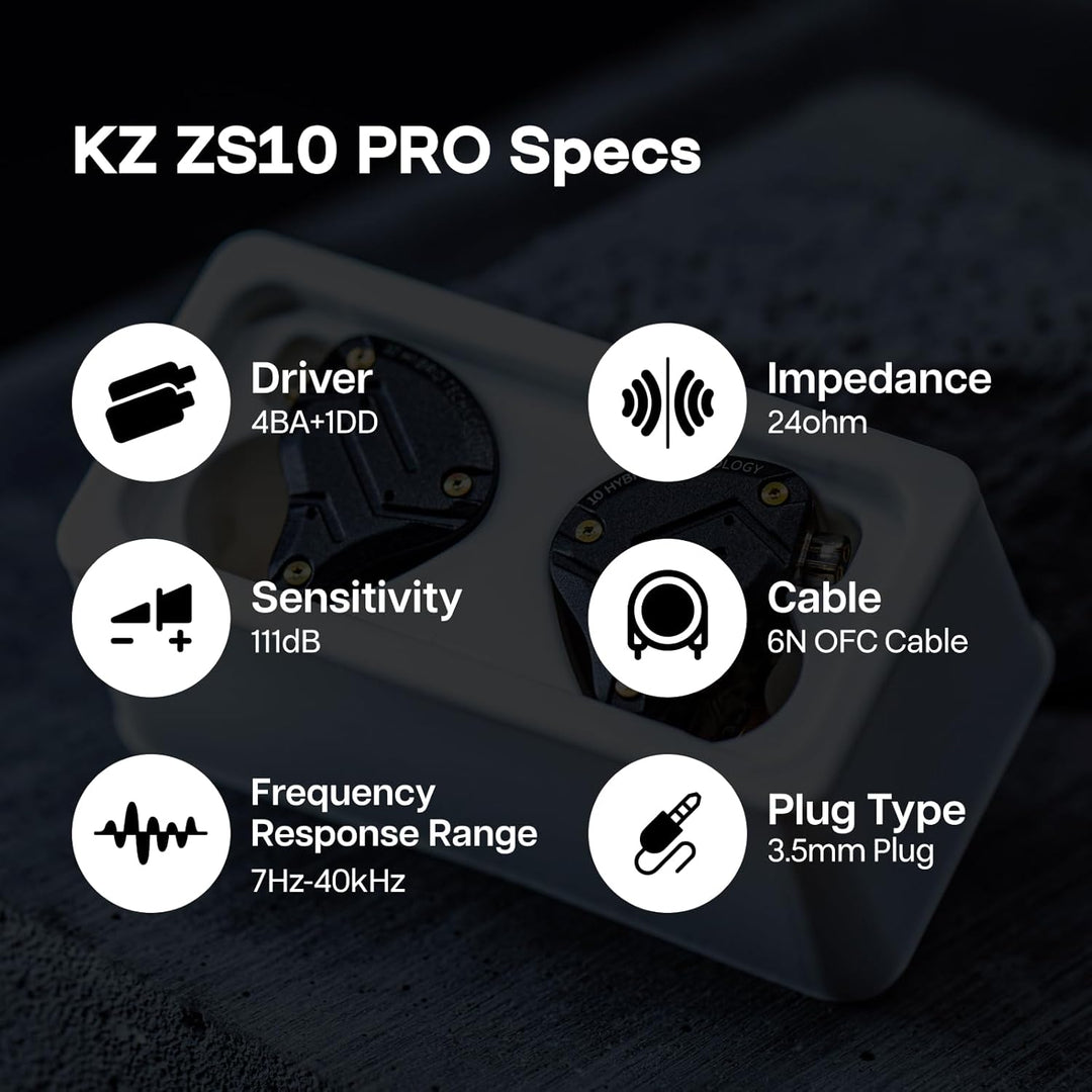 Linsoul KZ ZS10 Pro, auriculares intraaurales HiFi con 5 controlado...