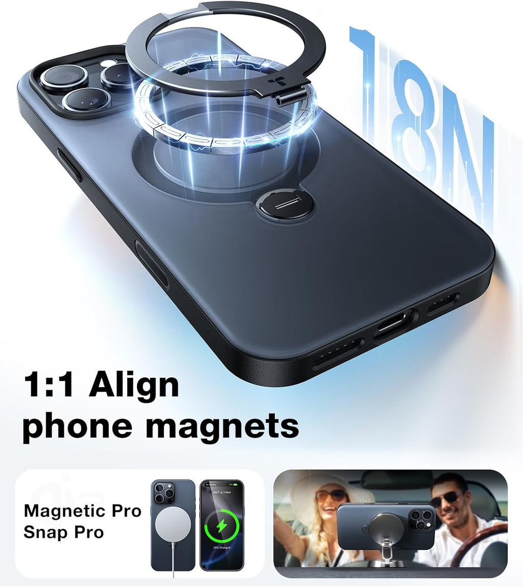 TORRAS Q3 Spin - Funda para iPhone 16 Pro, soporte magnético 360, color