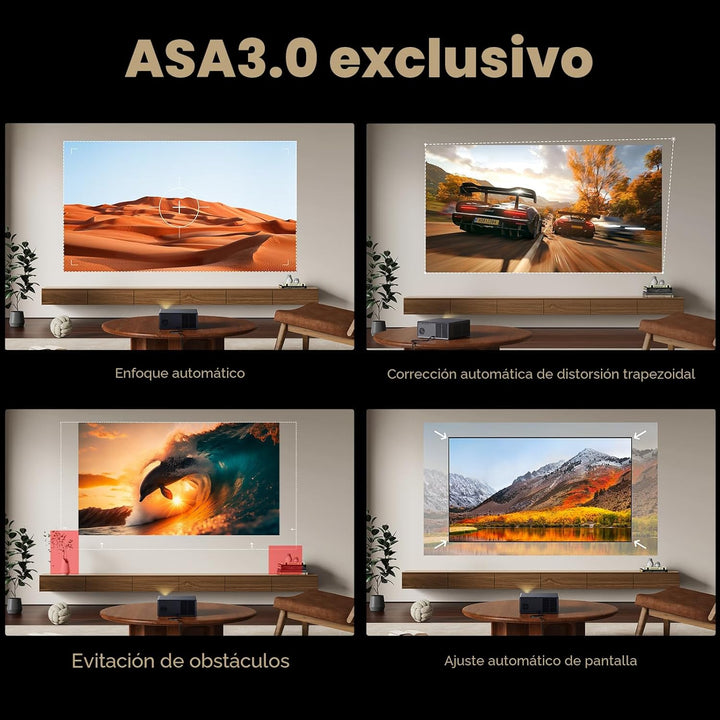 Proyector Wanbo X5 Pro Google TV compatible con 4K, proyector intel...