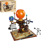 Juguete de bloques de construcción del sistema solar, planeta mecánico Tierra y Luna en órbita, juego de construcción de ciencia astronomía espacial STEM, regalo de cumpleaños educativo para niños de