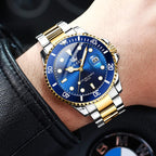 OLEVS Relojes de Lujo para Hombres, Gran Acero Inoxidable, Cuarzo Analógico, Resistente al Agua