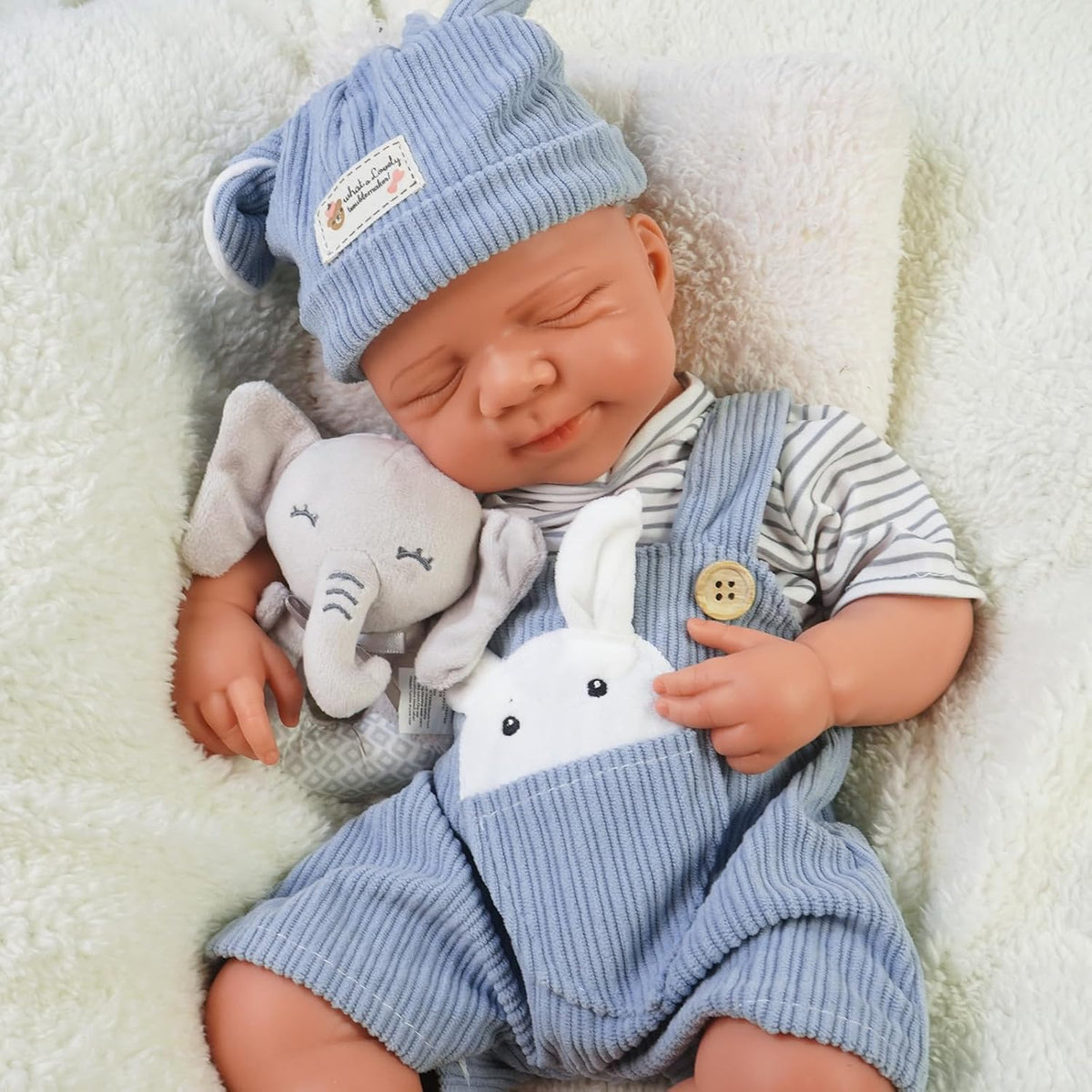Muñeco niño de 20 pulgadas, muñeco bebé de silicona completa, muñecos reborn de bebé cuerpo entero de silicona, posición de descanso recién nacido, no vinilo, con caja de regalo