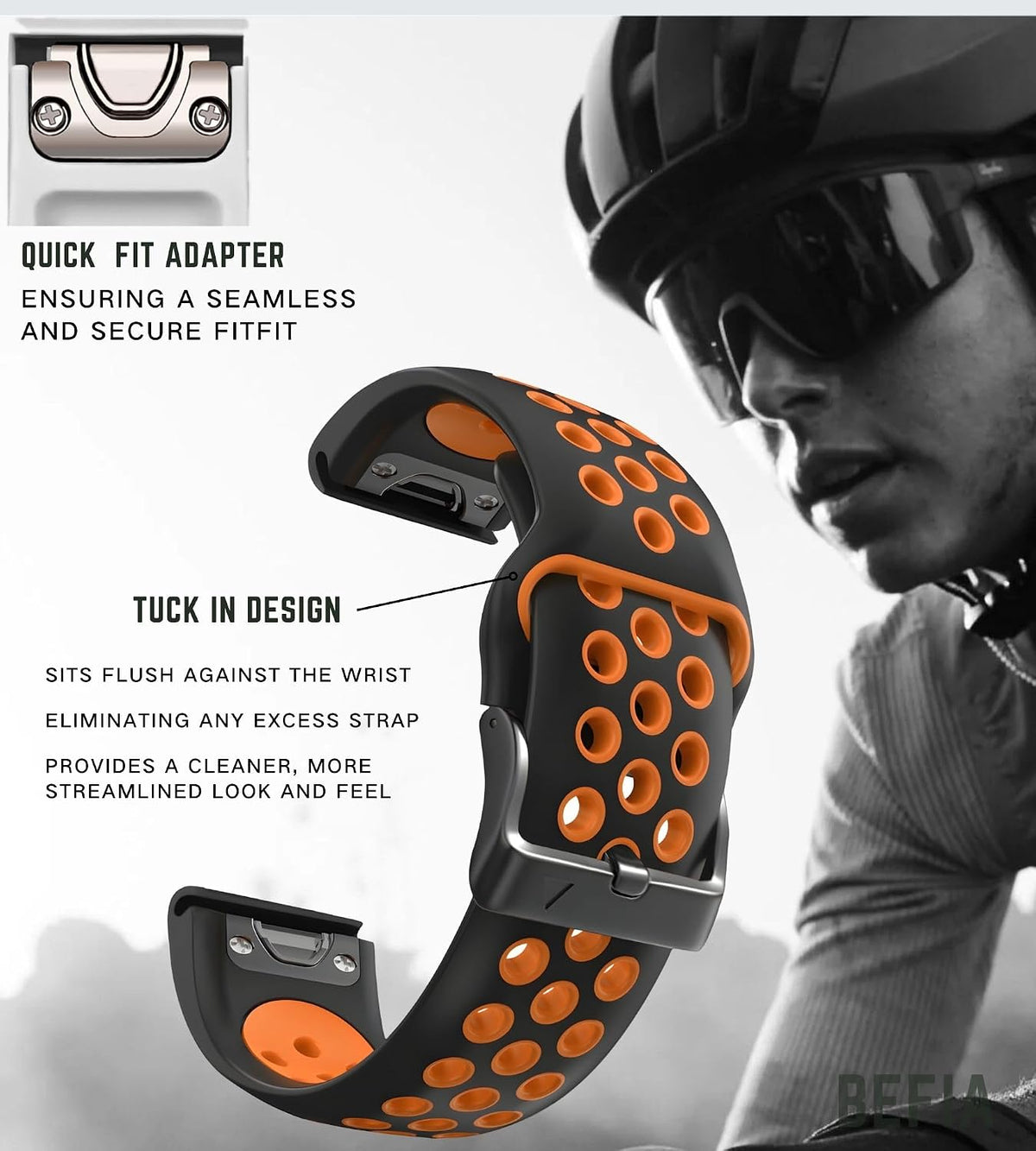Correa de reloj de 1.024 in para Garmin Fenix 8 2.008 in 5x 6x pro 7x pro zafiro solar, quickfit 26 bandas de reloj para Garmin enduro tactix delta