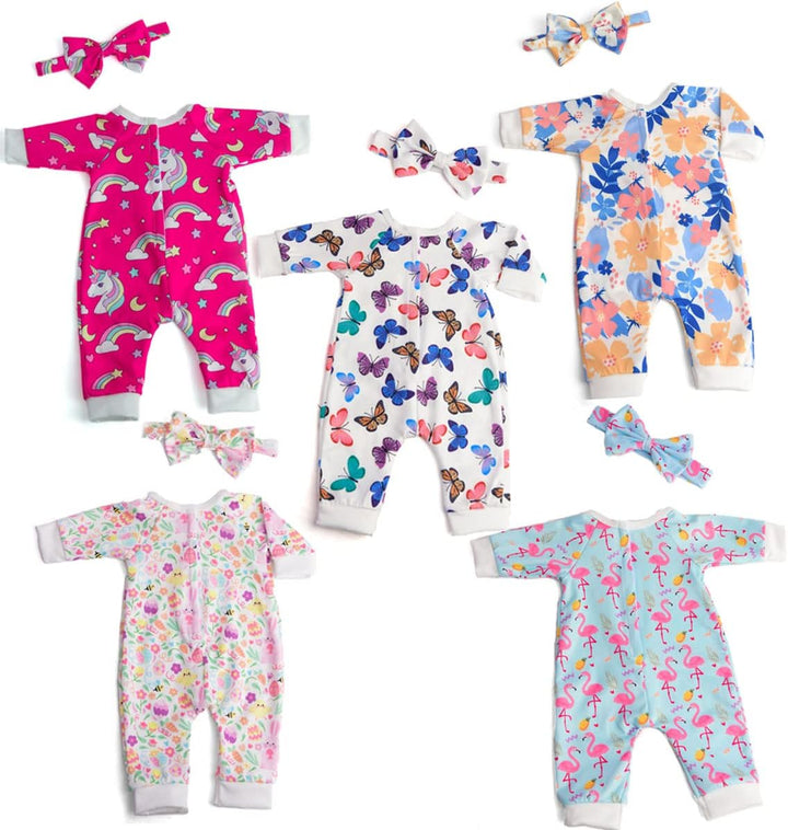 Sweet Dolly Juego de 5 accesorios para muñecas de bebé, ropa y diad...