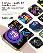 Reloj Inteligente de Lujo para Mujer, pantalla 2.06" HD AMOLED AOD Responder/Hacer Llamadas