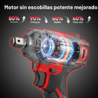 SEYVUM Llave de impacto, pistola de impacto de 1/2 pulgada, destornillador de impacto de potencia, par máximo de 320 pies-libras (430 N.m), llave de impacto inalámbrica con motor sin escobillas de 20