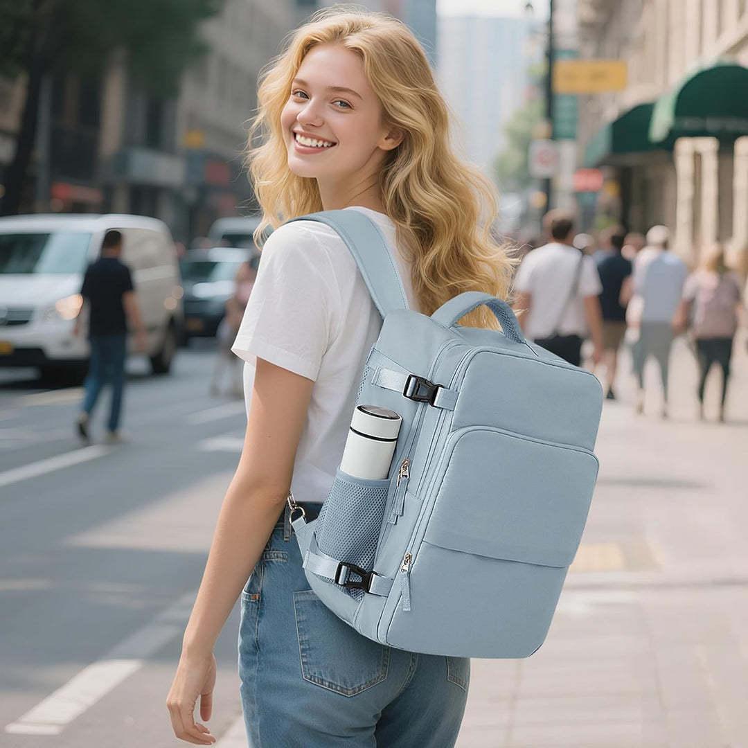 Mochila de Viaje Sinaliy, Azul claro, Grande, Viajes