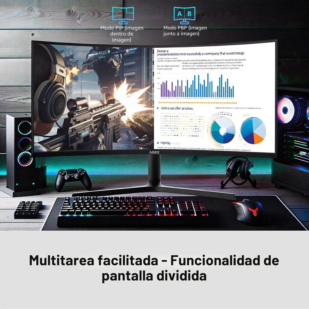 Z-Edge 34 pulgadas WQHD 1440P Monitor curvado para juegos, pantalla...