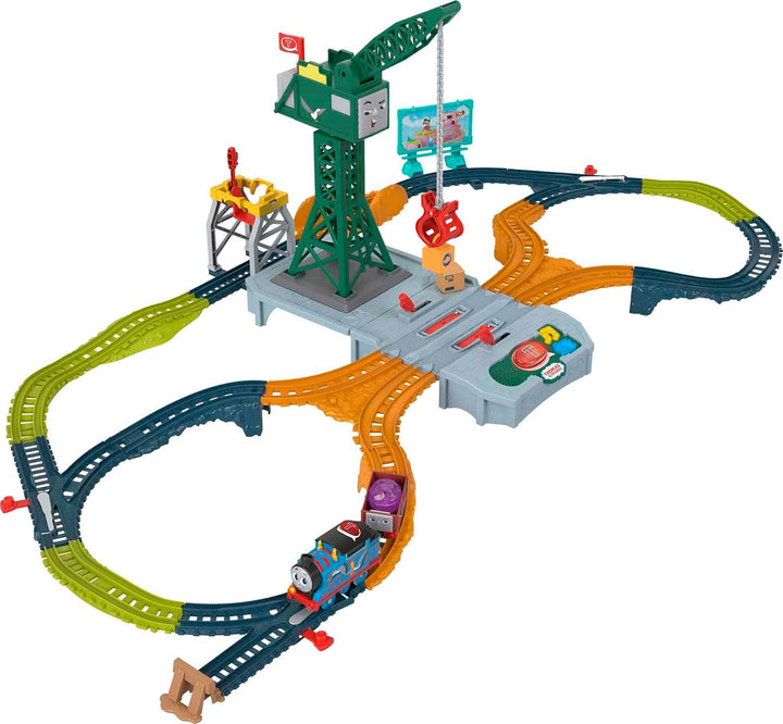 Thomas &amp; Friends Juego de tren de juguete motorizado, Cranky Pa...